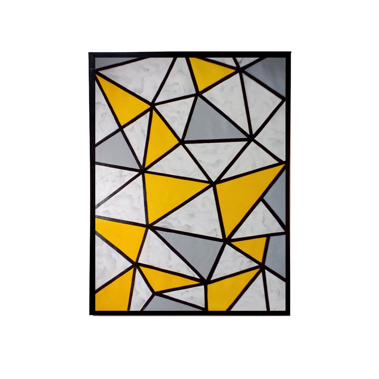 Yellow Geometric Handmade Canvas Painting