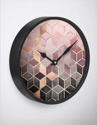 Thumbnail for Pink Gradient Cubes Wall Clock