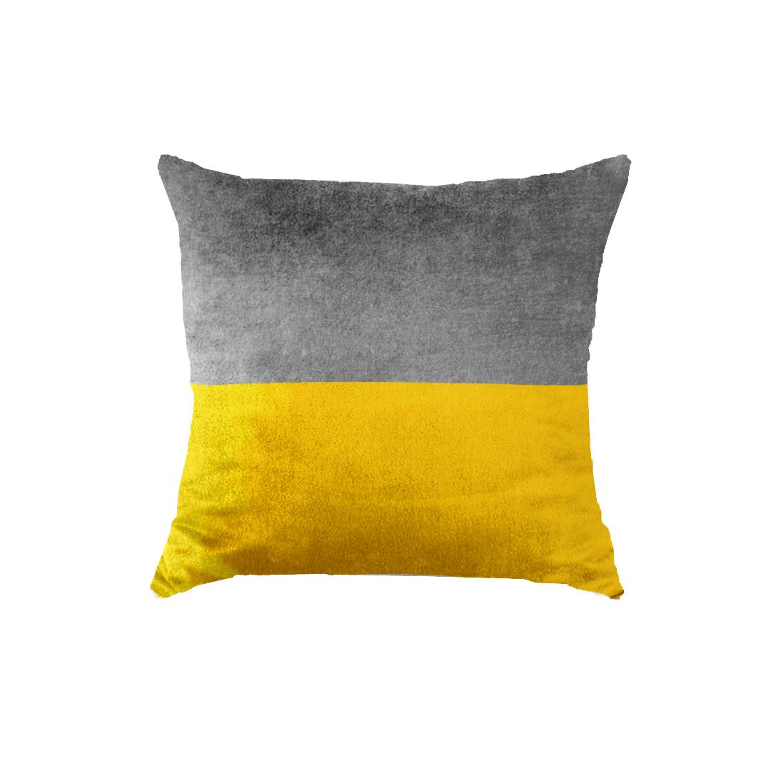 SuperSoft Concrete & Mustard Block Throw Cushion