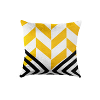 Thumbnail for SuperSoft Yellow Black Geo Throw Cushion