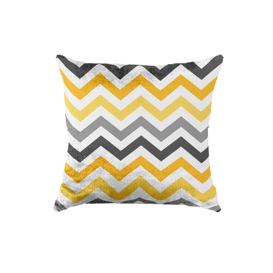 SuperSoft Yellow Gold Grey Chevron Throw Cushion