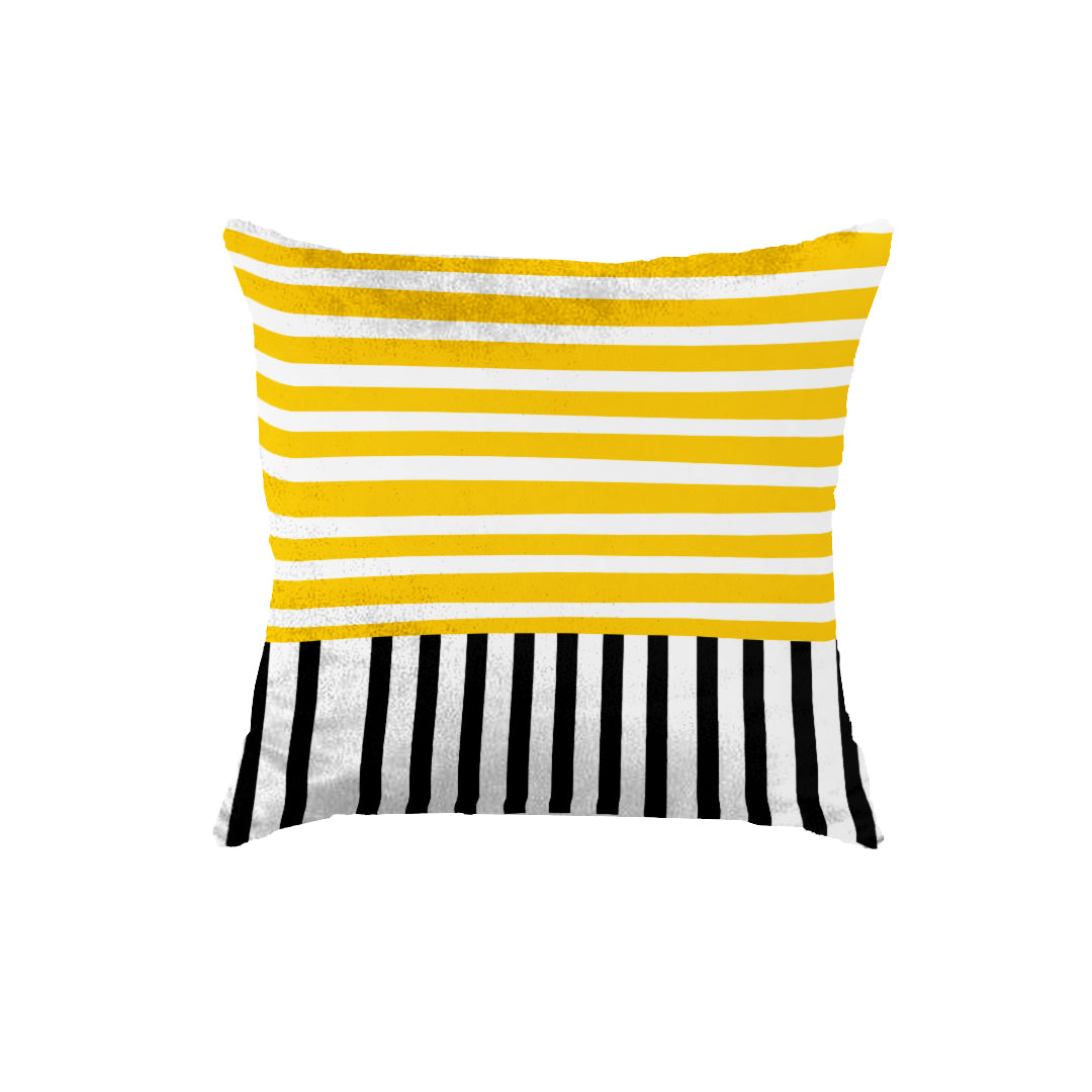 SuperSoft Yellow & Black Stripes Throw Cushion