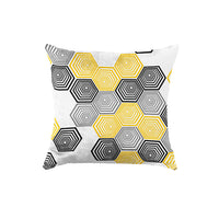 Thumbnail for SuperSoft Yellow & Black Hexagon Throw Cushion